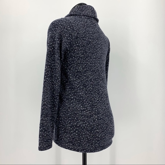 Kaileigh Gayle Blue Micro Polka Dot Cowl Neck Sweater, Small - Picture 6 of 16